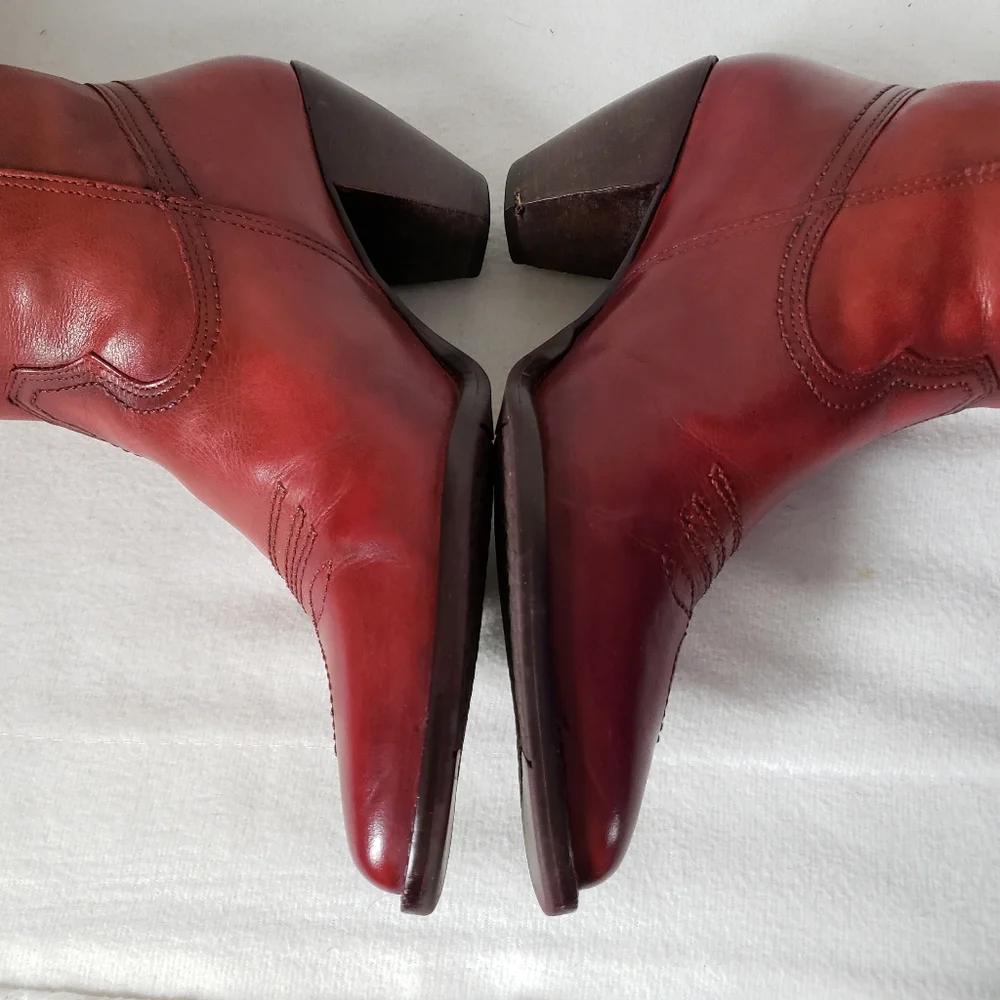 Vintage Red Heeled Boots - Picture 12 of 15